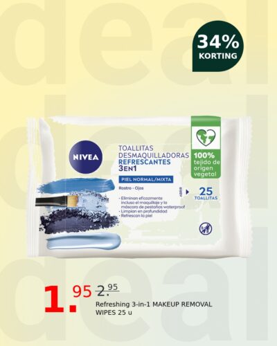 Refreshing 3-in-1 MAKEUP REMOVAL WIPES 25 u