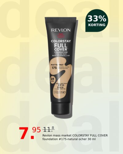 Revlon mass market COLORSTAY FULL COVER foundation #175-natural ocher 30 ml