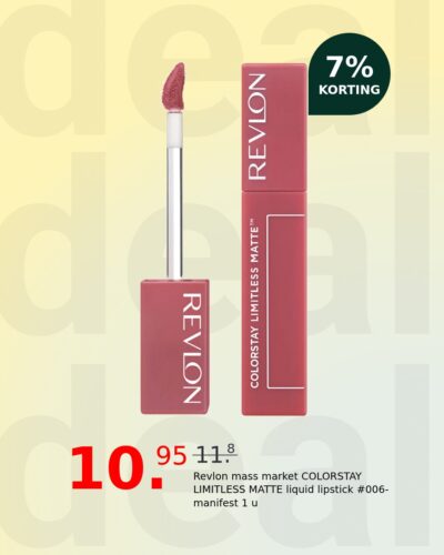 Revlon mass market COLORSTAY LIMITLESS MATTE liquid lipstick #006-manifest 1 u
