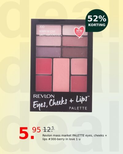 Revlon mass market PALETTE eyes, cheeks + lips #300-berry in love 1 u