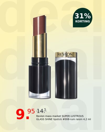 Revlon mass market SUPER LUSTROUS GLASS SHINE lipstick #008-rum raisin 4,2 ml