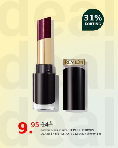 Revlon mass market SUPER LUSTROUS GLASS SHINE lipstick #012-black cherry 1 u