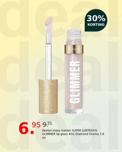 Revlon mass market SUPER LUSTROUS GLIMMER lip gloss #01-Diamond Drama 3.8 ml