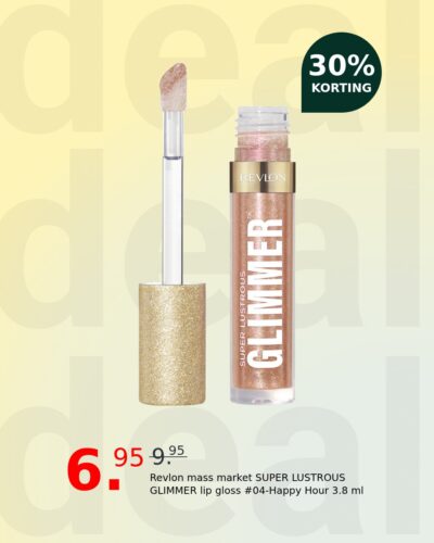 Revlon mass market SUPER LUSTROUS GLIMMER lip gloss #04-Happy Hour 3.8 ml