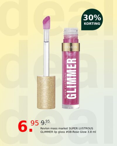 Revlon mass market SUPER LUSTROUS GLIMMER lip gloss #08-Rose Glow 3.8 ml