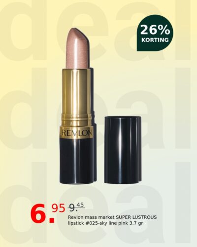 Revlon mass market SUPER LUSTROUS lipstick #025-sky line pink 3.7 gr