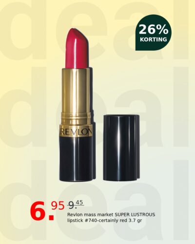 Revlon mass market SUPER LUSTROUS lipstick #740-certainly red 3.7 gr