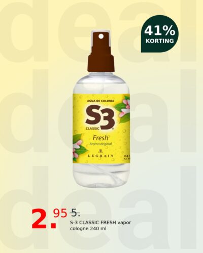 S-3 CLASSIC FRESH vapor cologne 240 ml