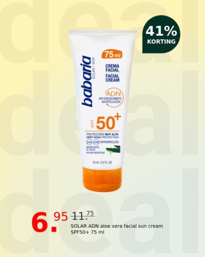 SOLAR ADN aloe vera facial sun cream SPF50+ 75 ml