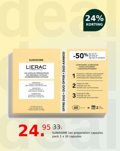 SUNISSIME tan preparation capsules pack 2 x 30 capsules