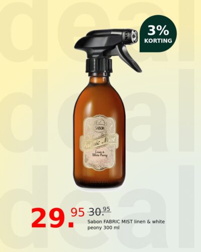 Sabon FABRIC MIST linen & white peony 300 ml