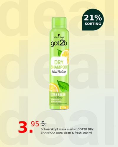 Schwarzkopf mass market GOT2B DRY SHAMPOO extra clean & fresh 200 ml