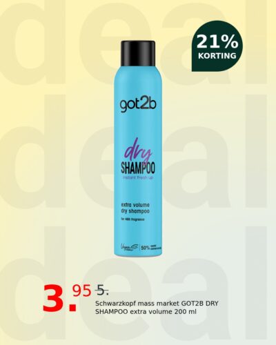 Schwarzkopf mass market GOT2B DRY SHAMPOO extra volume 200 ml