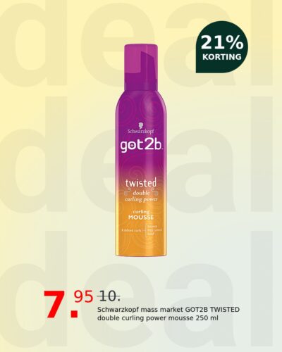 Schwarzkopf mass market GOT2B TWISTED double curling power mousse 250 ml