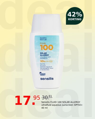 Sensilis FLUID 100 SOLAR ALLERGY ultrafluid aqueous sunscreen SPF50+ 40 ml
