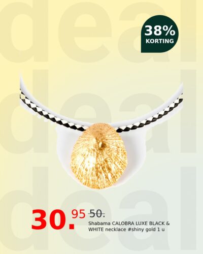 Shabama CALOBRA LUXE BLACK & WHITE necklace #shiny gold 1 u