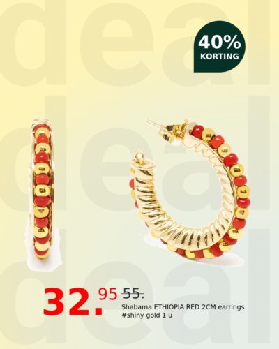 Shabama ETHIOPIA RED 2CM earrings #shiny gold 1 u