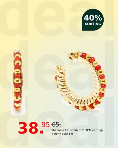 Shabama ETHIOPIA RED 3CM earrings #shiny gold 1 u