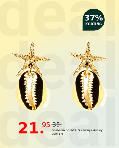 Shabama FORNELLS earrings #shiny gold 1 u