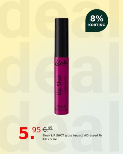 Sleek LIP SHOT gloss impact #Dressed To Kill 7.5 ml