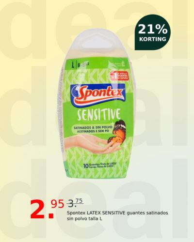 Spontex LATEX SENSITIVE guantes satinados sin polvo talla L