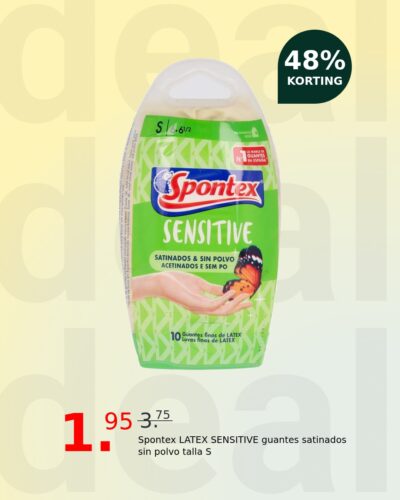 Spontex LATEX SENSITIVE guantes satinados sin polvo talla S