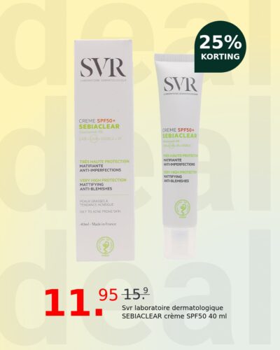 Svr laboratoire dermatologique SEBIACLEAR crème SPF50 40 ml