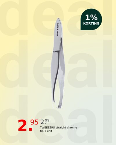 TWEEZERS straight chrome tip 1 unit