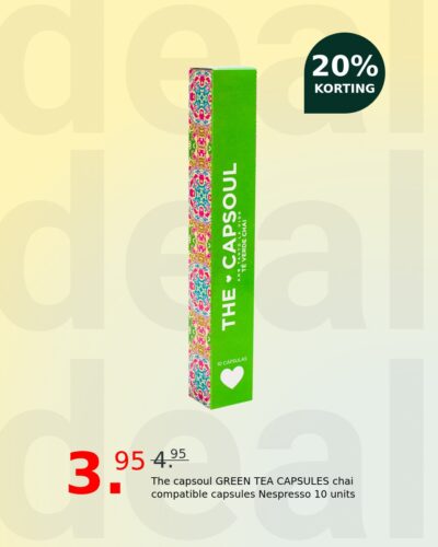 The capsoul GREEN TEA CAPSULES chai compatible capsules Nespresso 10 units