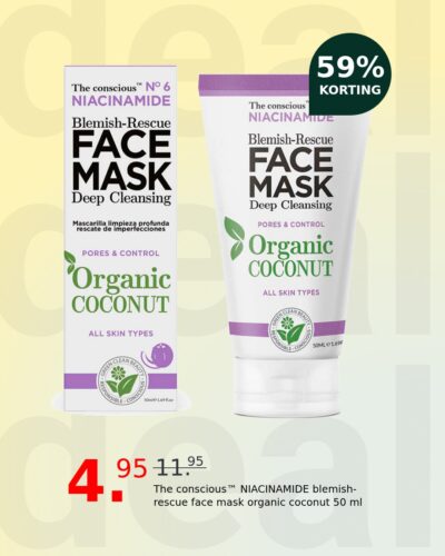 The conscious™ NIACINAMIDE blemish-rescue face mask organic coconut 50 ml
