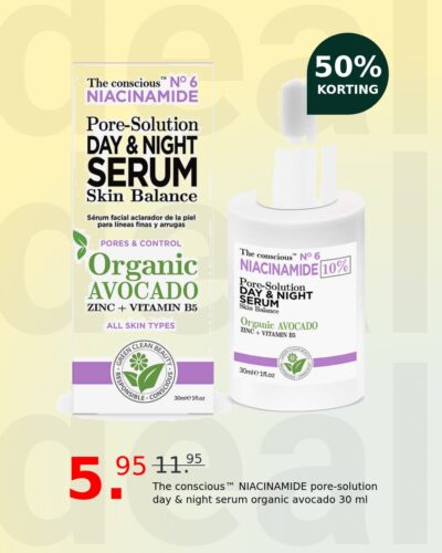 The conscious™ NIACINAMIDE pore-solution day & night serum organic avocado 30 ml