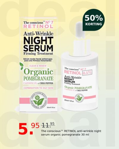 The conscious™ RETINOL anti-wrinkle night serum organic pomegranate 30 ml