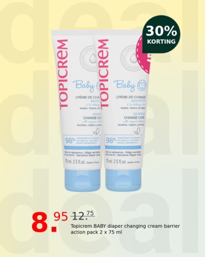 Topicrem BABY diaper changing cream barrier action pack 2 x 75 ml