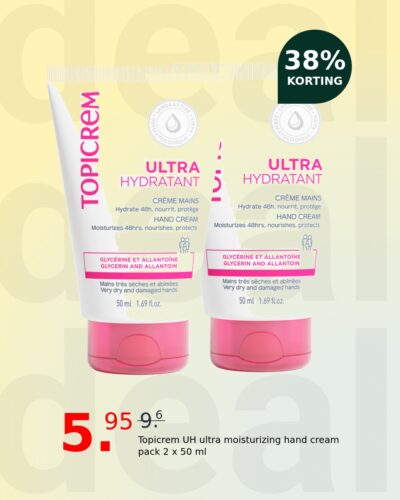 Topicrem UH ultra moisturizing hand cream pack 2 x 50 ml