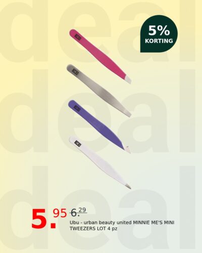 Ubu - urban beauty united MINNIE ME'S MINI TWEEZERS LOT 4 pz