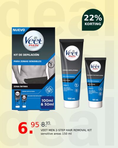 VEET MEN 2-STEP HAIR REMOVAL KIT sensitive areas 150 ml