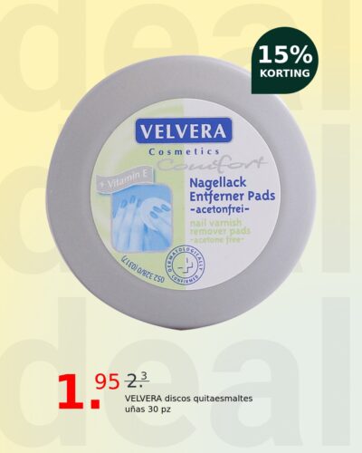 VELVERA discos quitaesmaltes uñas 30 pz
