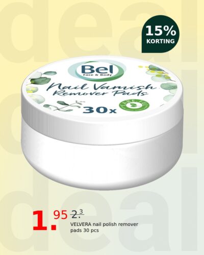 VELVERA nail polish remover pads 30 pcs