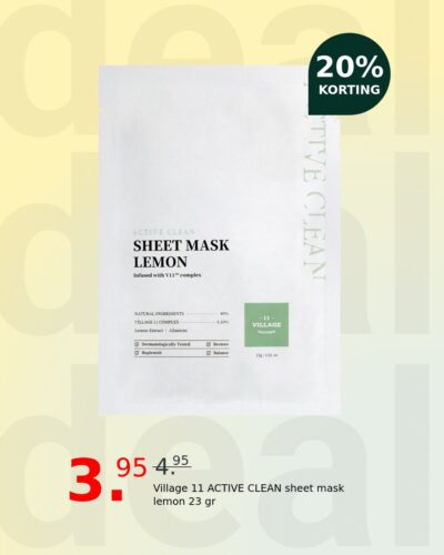 Village 11 ACTIVE CLEAN sheet mask lemon 23 gr