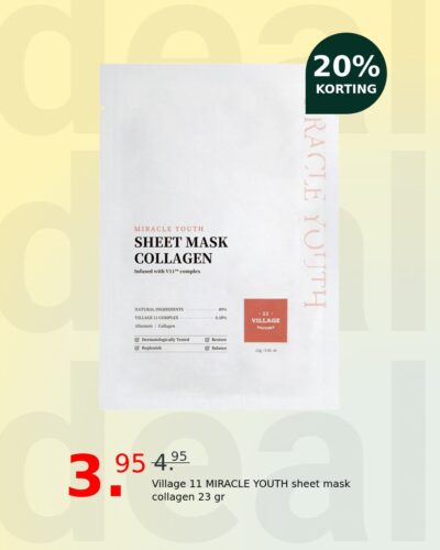 Village 11 MIRACLE YOUTH sheet mask collagen 23 gr