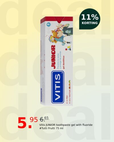 Vitis JUNIOR toothpaste gel with fluoride #Tutti Frutti 75 ml