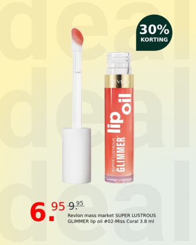 Revlon mass market SUPER LUSTROUS GLIMMER lip oil #02-Miss Coral 3.8 ml