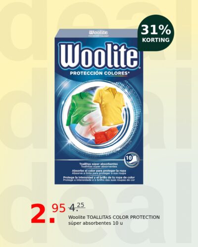 Woolite TOALLITAS COLOR PROTECTION súper absorbentes 10 u