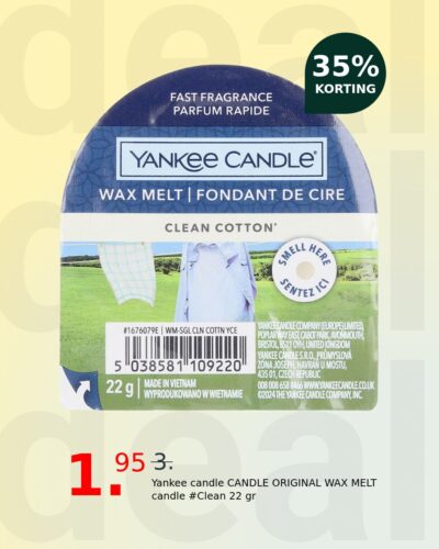 Yankee candle CANDLE ORIGINAL WAX MELT candle #Clean 22 gr