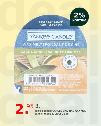 Yankee candle CANDLE ORIGINAL WAX MELT candle #Sage & Citrus 22 gr