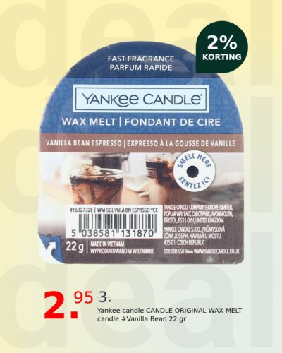 Yankee candle CANDLE ORIGINAL WAX MELT candle #Vanilla Bean 22 gr