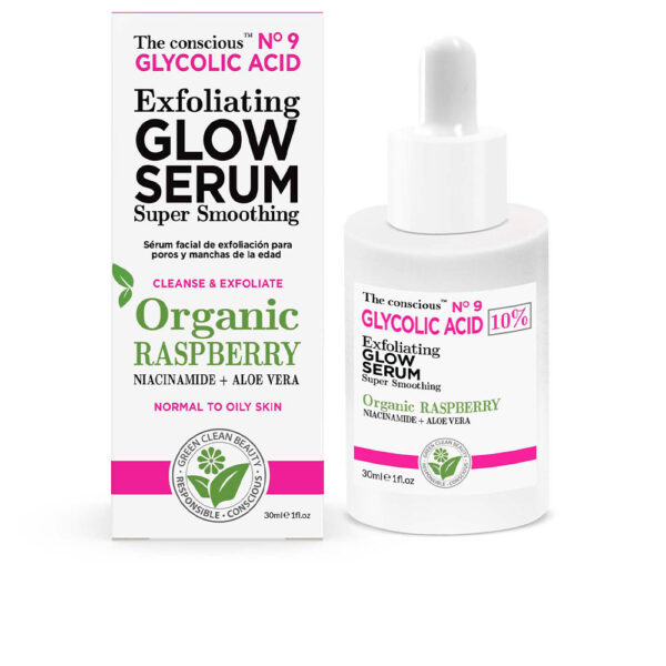 The conscious™ GLYCOLIC ACID exfoliating glow serum organic raspberry 30 ml