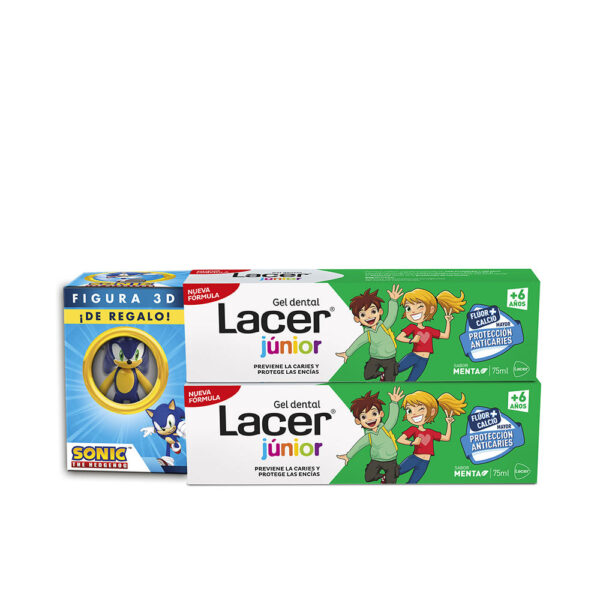 Lacer JUNIOR MINT DENTAL GEL PACK 2 x 75 ml + 3D figure