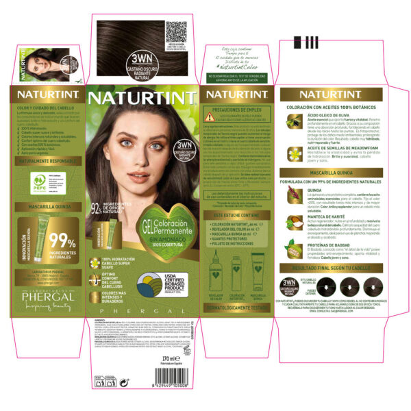 NATURTINT ammonia-free dye #3Wn-Natural Radiant Dark Brown 170 ml