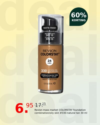 Revlon mass market COLORSTAY foundation combination/oily skin #330-natural tan 30 ml